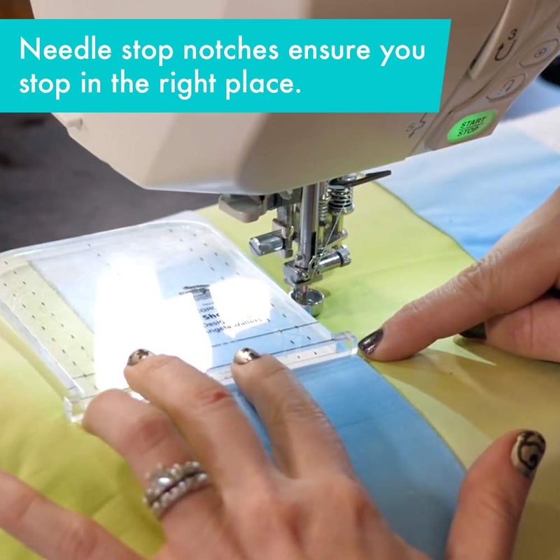 Creative Grids Machine Quilting Tool â€“ Shorty â€“ CGRQTA1 Made in USA, Non-Slip Grip Acrylic Quilting & Sewing Template Ruler for Free-Motion Quilt Patchwork Design Domestic Sewing & Longarm Machines - Image 5